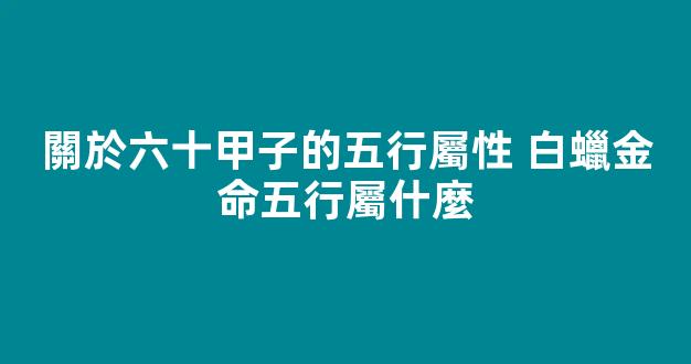 關於六十甲子的五行屬性 白蠟金命五行屬什麼